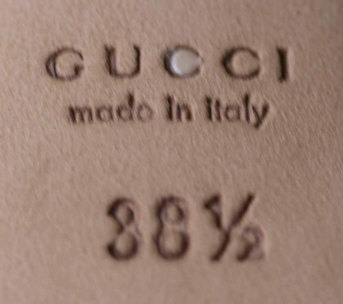 Gucci Metallic Snakeskin Cutout Sandals  1