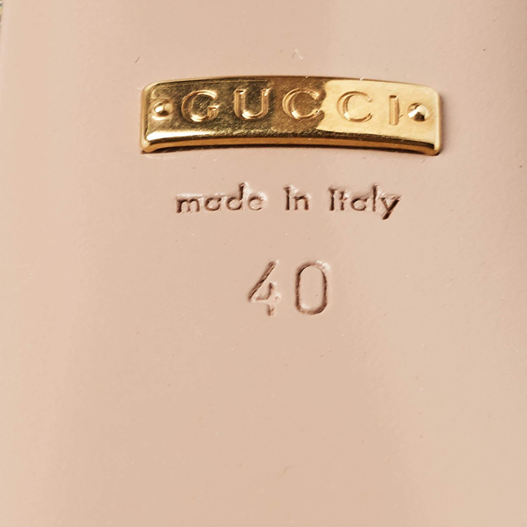 Gucci Metallic Textured Suede Open Toe Platform Pumps Size 40 For Sale 4