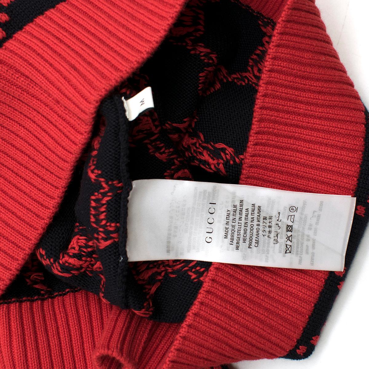 Gucci Metallic Trimmed Logo Intarsia Cotton Sweater US 8 For Sale 3