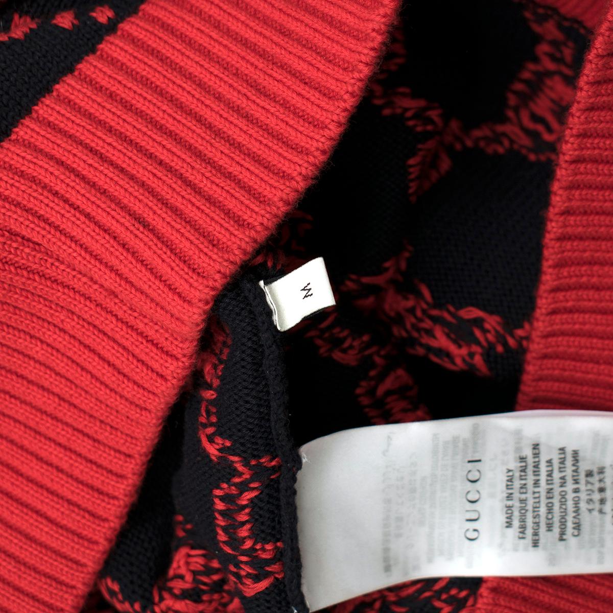 Gucci Metallic Trimmed Logo Intarsia Cotton Sweater US 8 For Sale 4