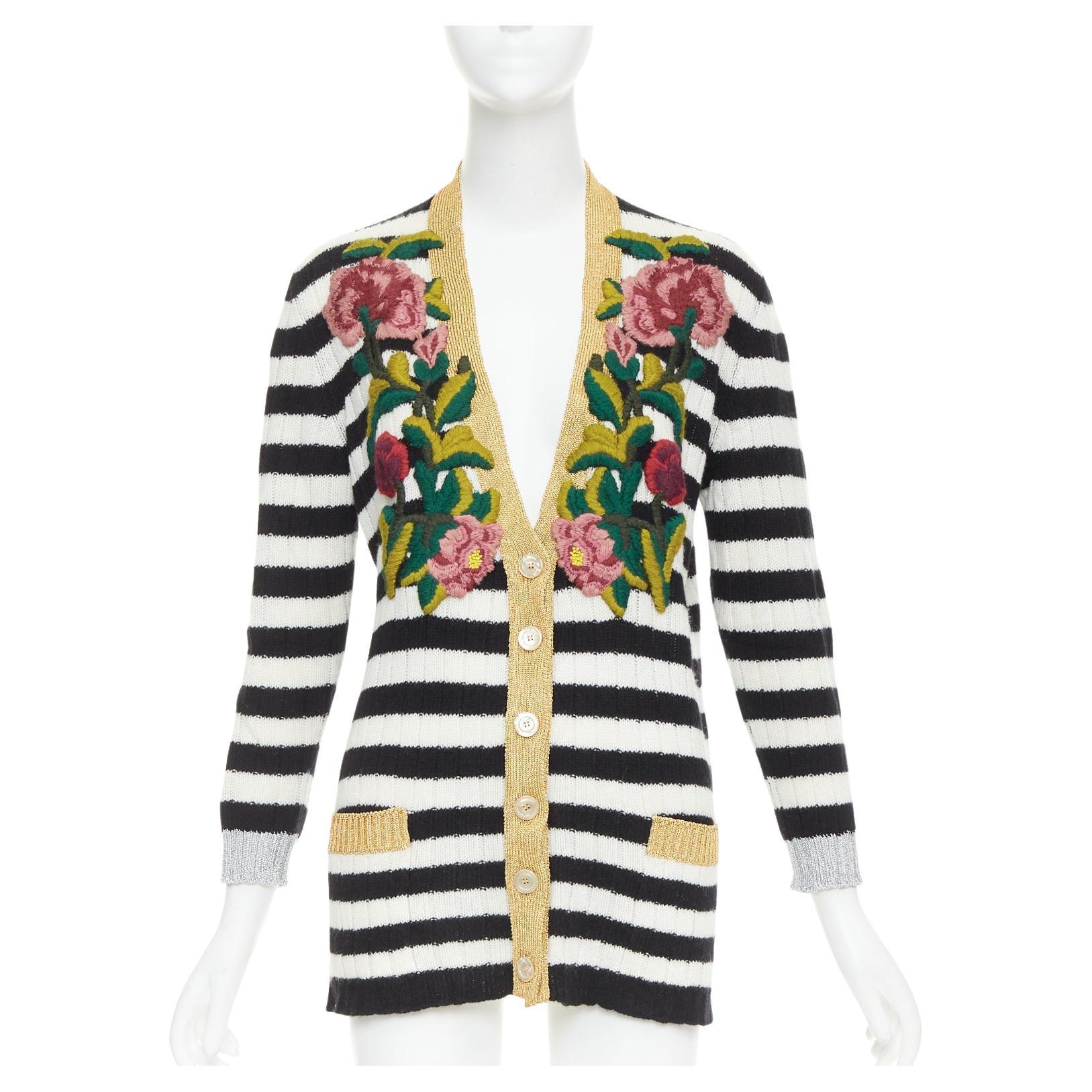 GUCCI Michele Flower Embroidered Cardigan XXS
