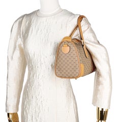 Gucci Micro GG Boston Bag Satchel with Gold Hardware, Made in Italy