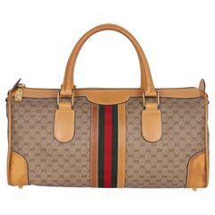 Gucci Micro GG Boston Bag Satchel with Gold Hardware, Made in Italy
