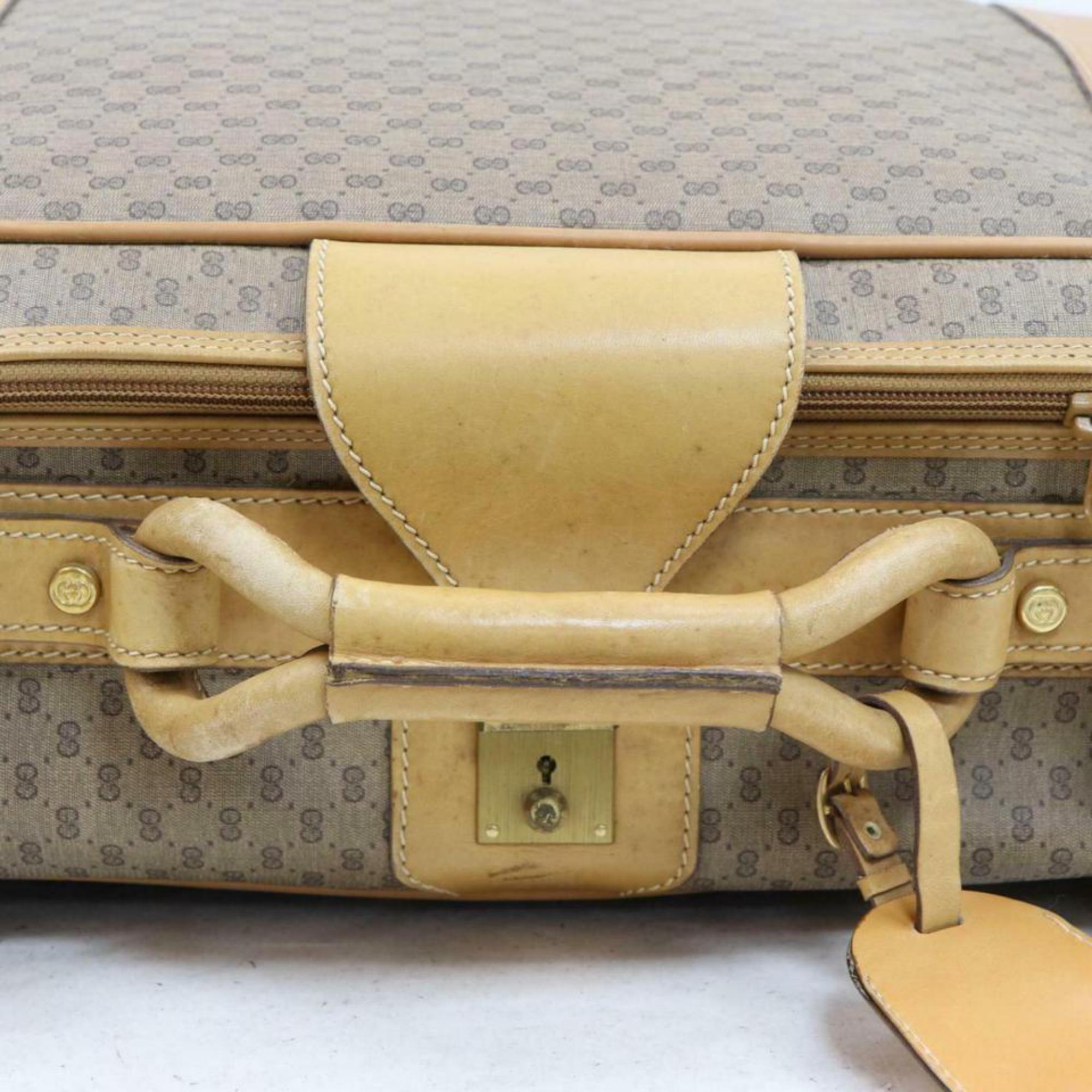 Women's or Men's Gucci Micro Gg Logo Suitcase Luggage 870257 Coated Canvas Weekend/Travel Bag For Sale