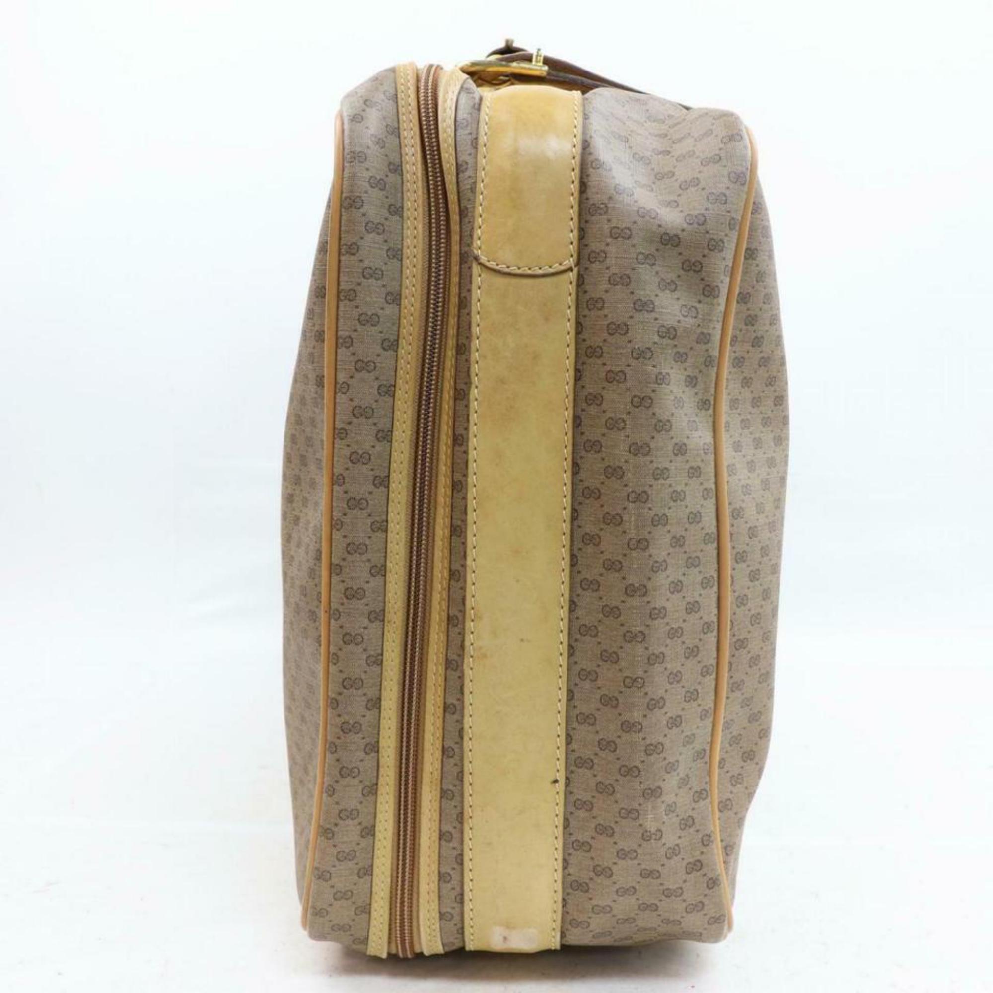 Gucci Micro Gg Logo Suitcase Luggage 870257 Coated Canvas Weekend/Travel Bag For Sale 2