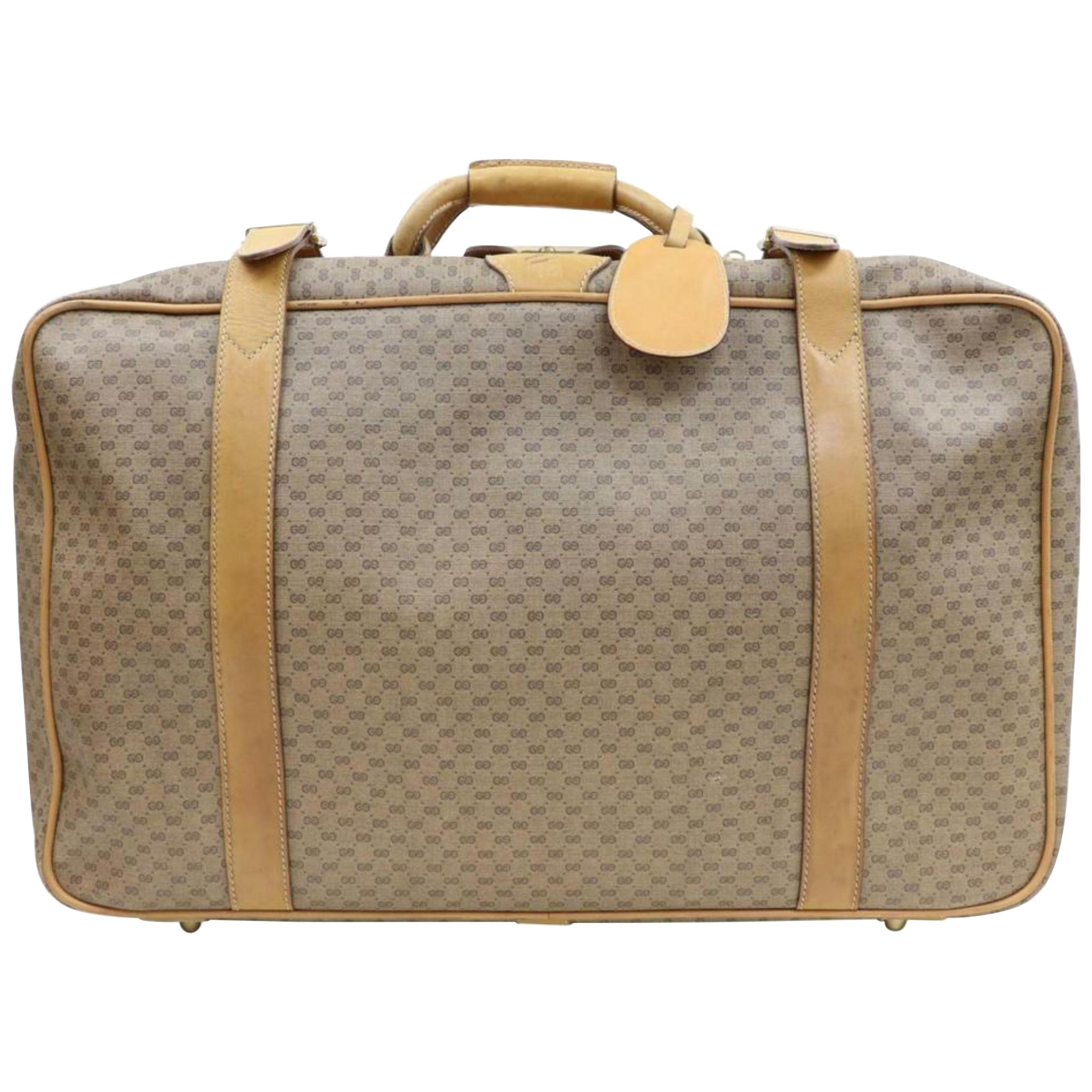 Gucci Micro Gg Logo Suitcase Luggage 870257 Coated Canvas Weekend/Travel Bag For Sale