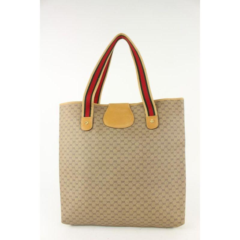 Women's Gucci Micro GG Monogram Web Handle Shopper Tote Bag 930g22