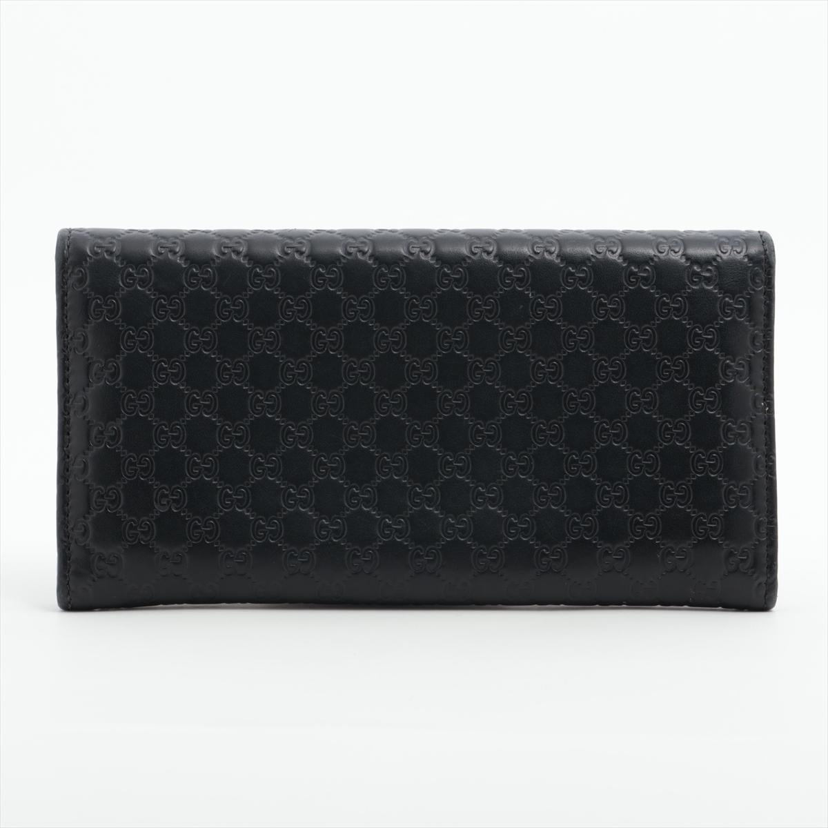 Gucci Micro Guccissima Leather Long Wallet Black In Good Condition In Humacao, PR