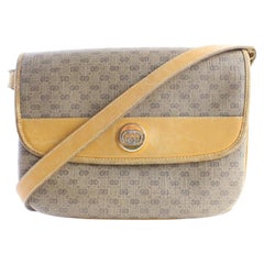 Vintage Gucci Micro Monogram 5gr0628 Tan Coated Canvas Cross Body Bag