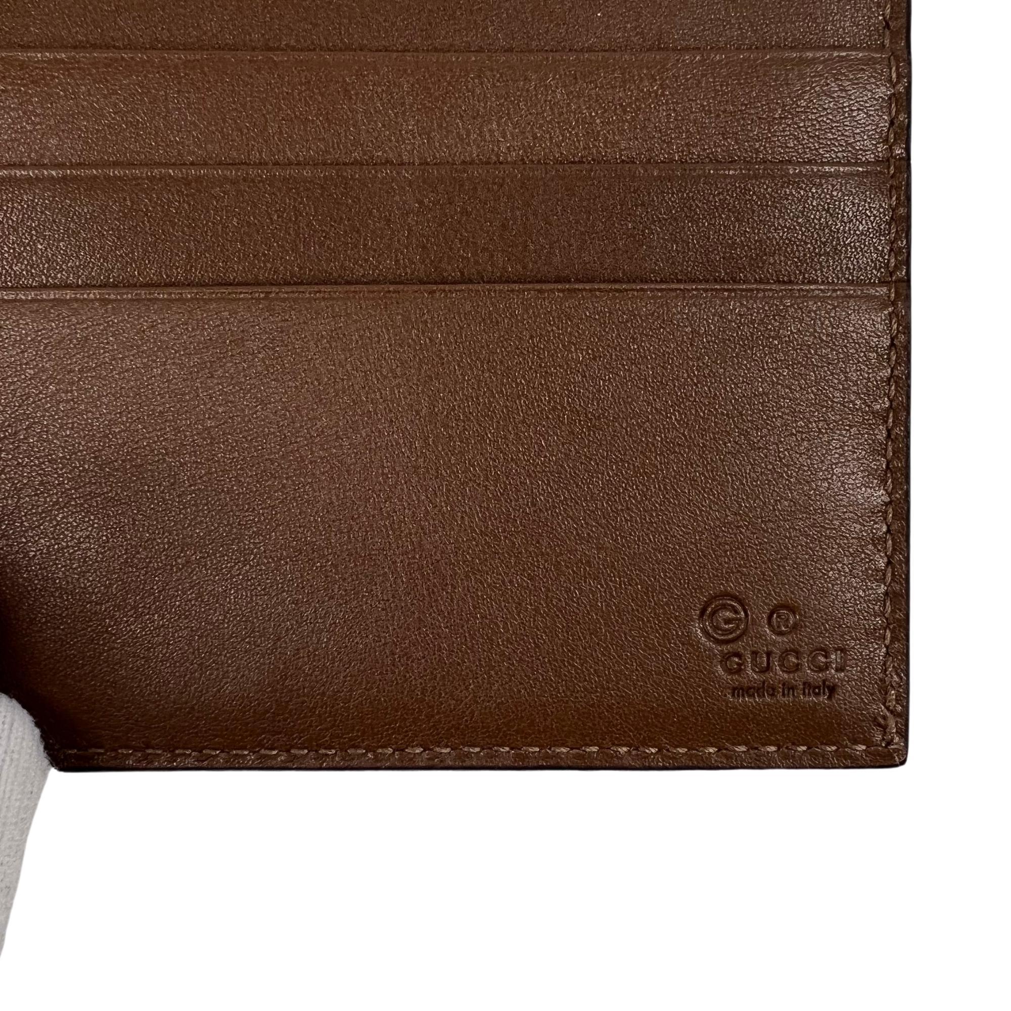 Black Gucci Microguccissima Bi-Fold Wallet TAN (273596)