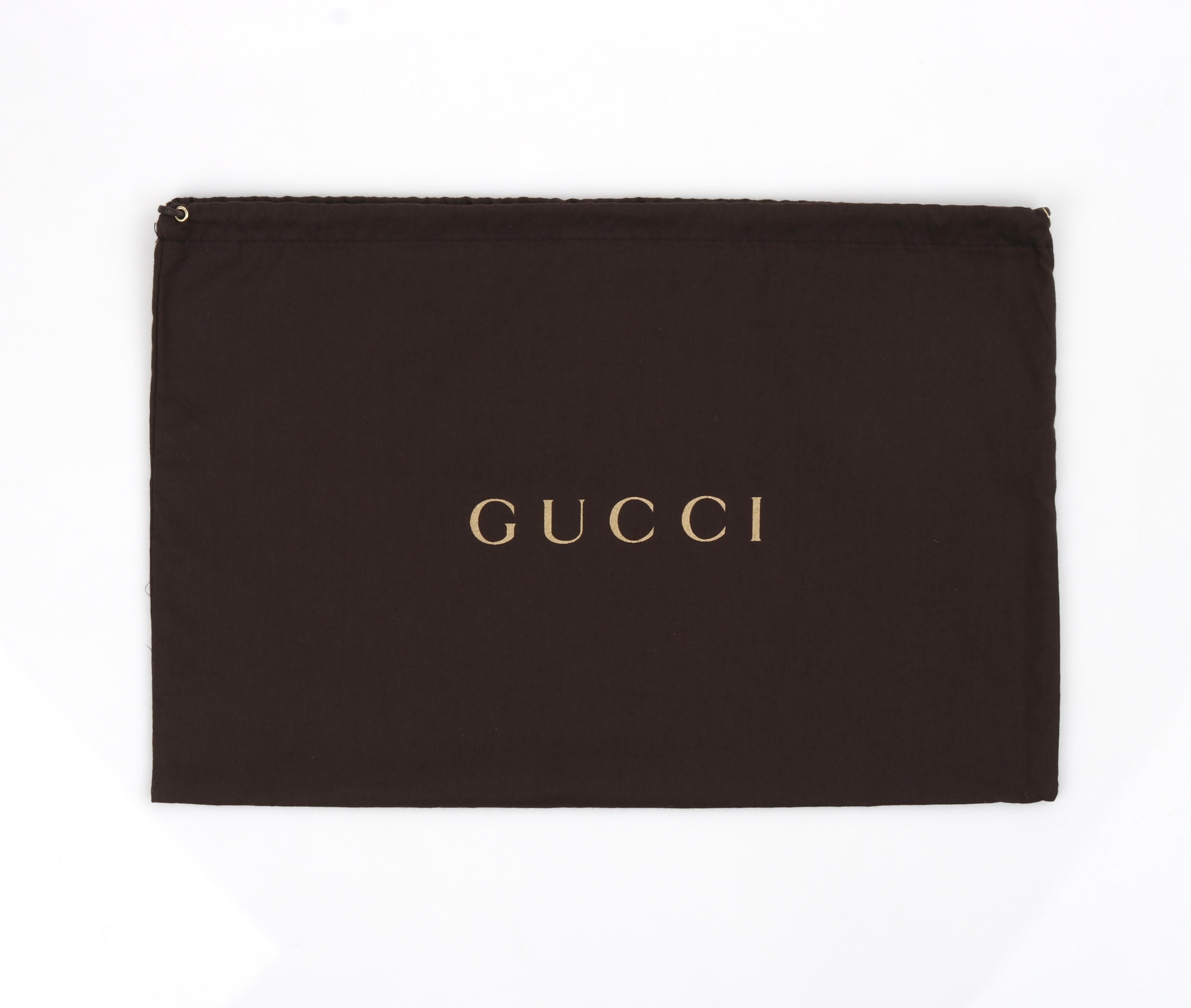 GUCCI “Microguccissima” Black Embossed Leather Zip Cosmetic Toiletry Travel Bag 5