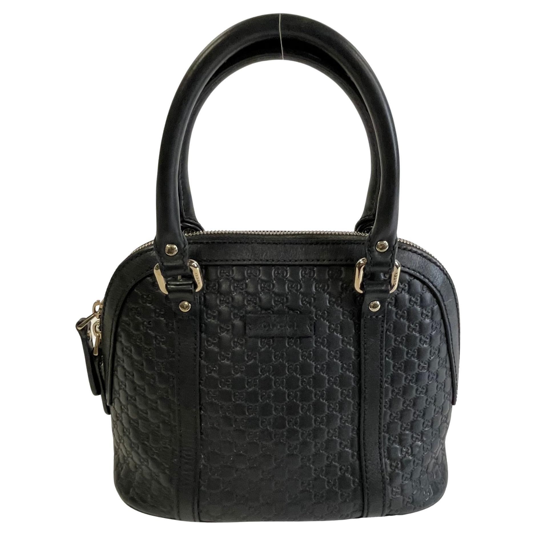 Gucci Microguccissima Black Leather Mini Dome Bag (Pre Loved) For Sale