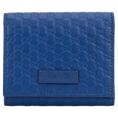 Portafoglio Gucci Microguccissima Flap Blu