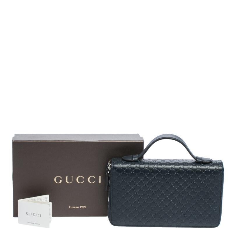 Gucci Microguccissima Leather Double Zip Organizer Clutch 5