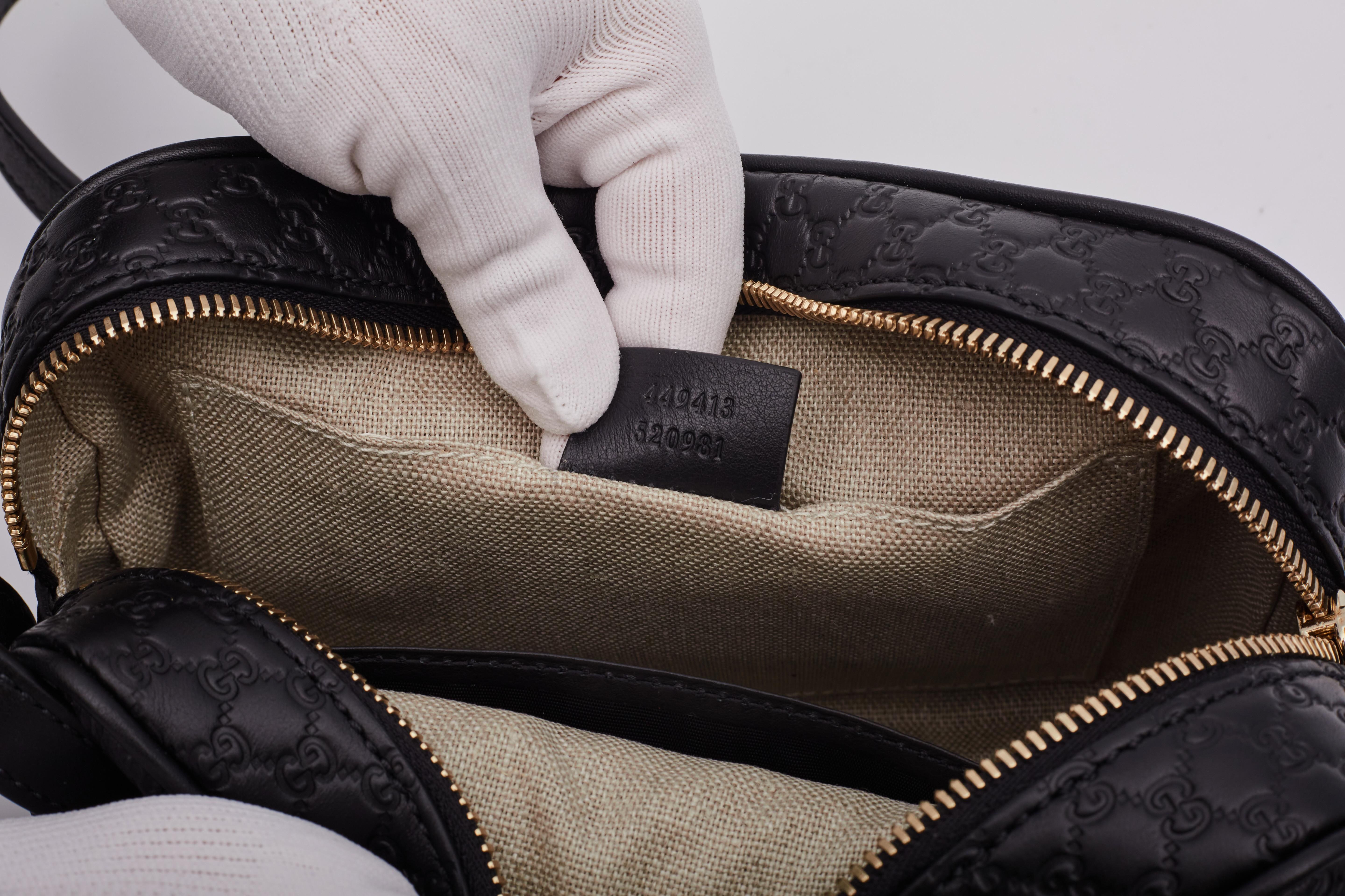 Bolso Mensajero Gucci Microguccissima Piel Mini Bree Negro 7