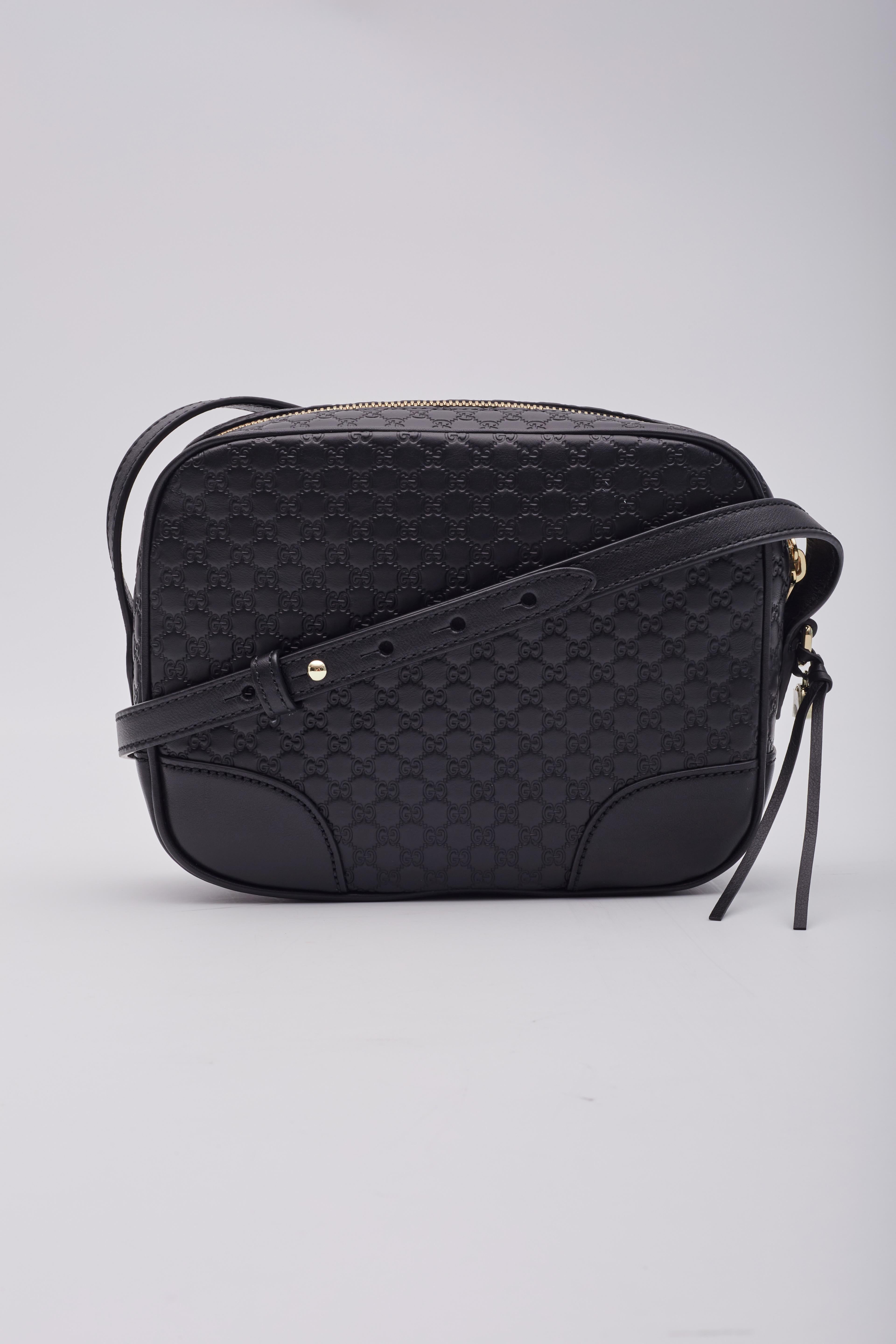 De las mujeres Bolso Mensajero Gucci Microguccissima Piel Mini Bree Negro