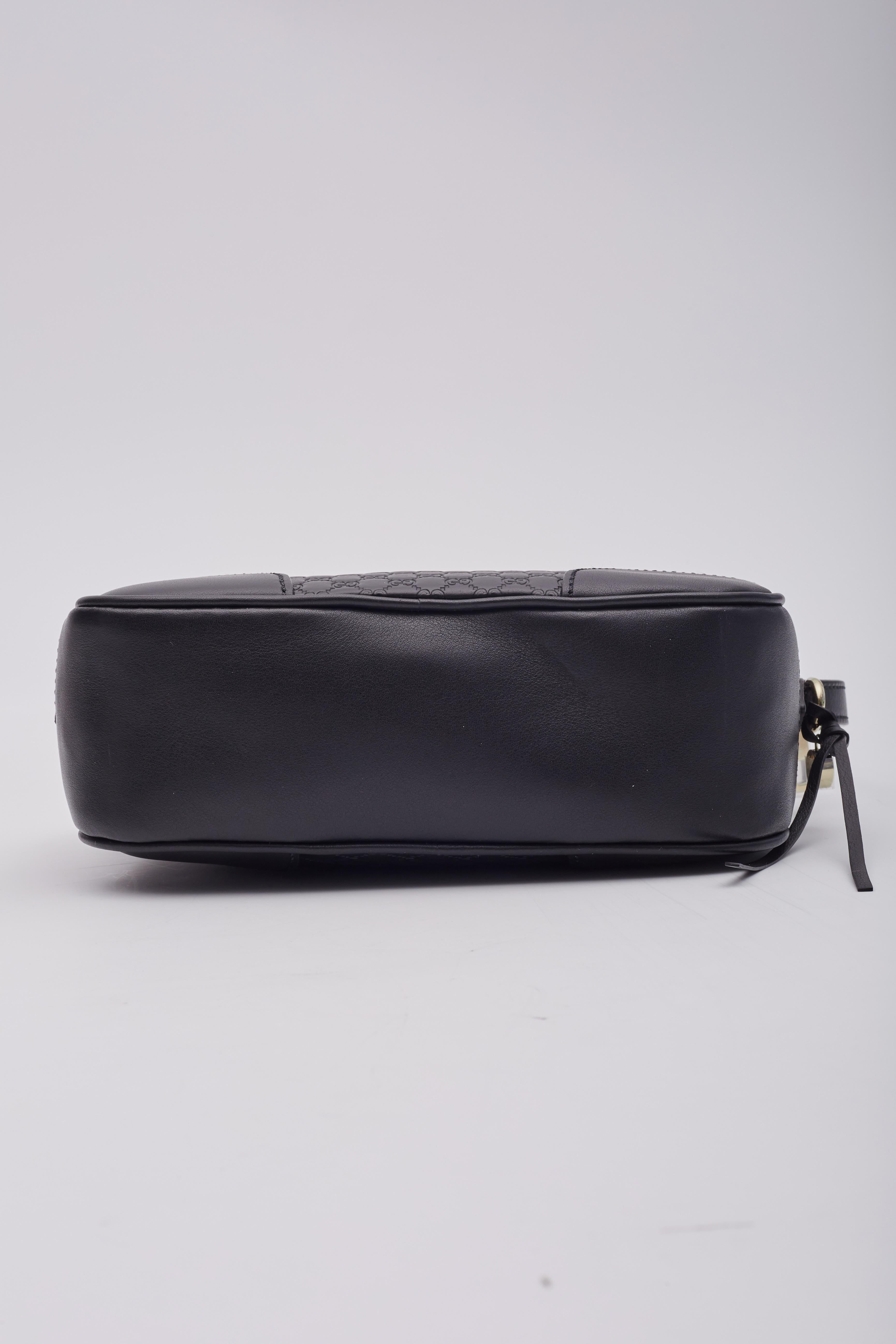 Bolso Mensajero Gucci Microguccissima Piel Mini Bree Negro 1