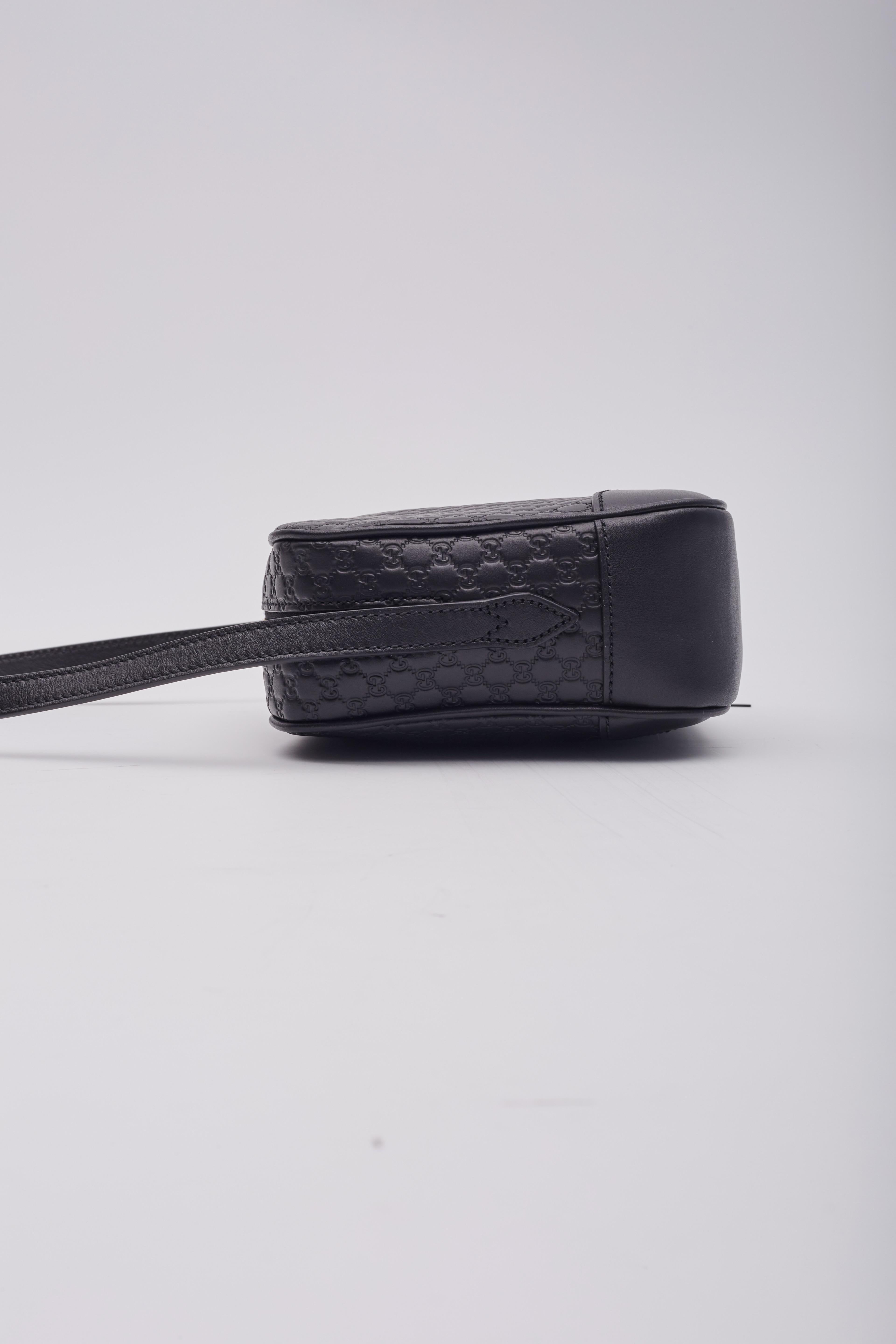 Bolso Mensajero Gucci Microguccissima Piel Mini Bree Negro 2