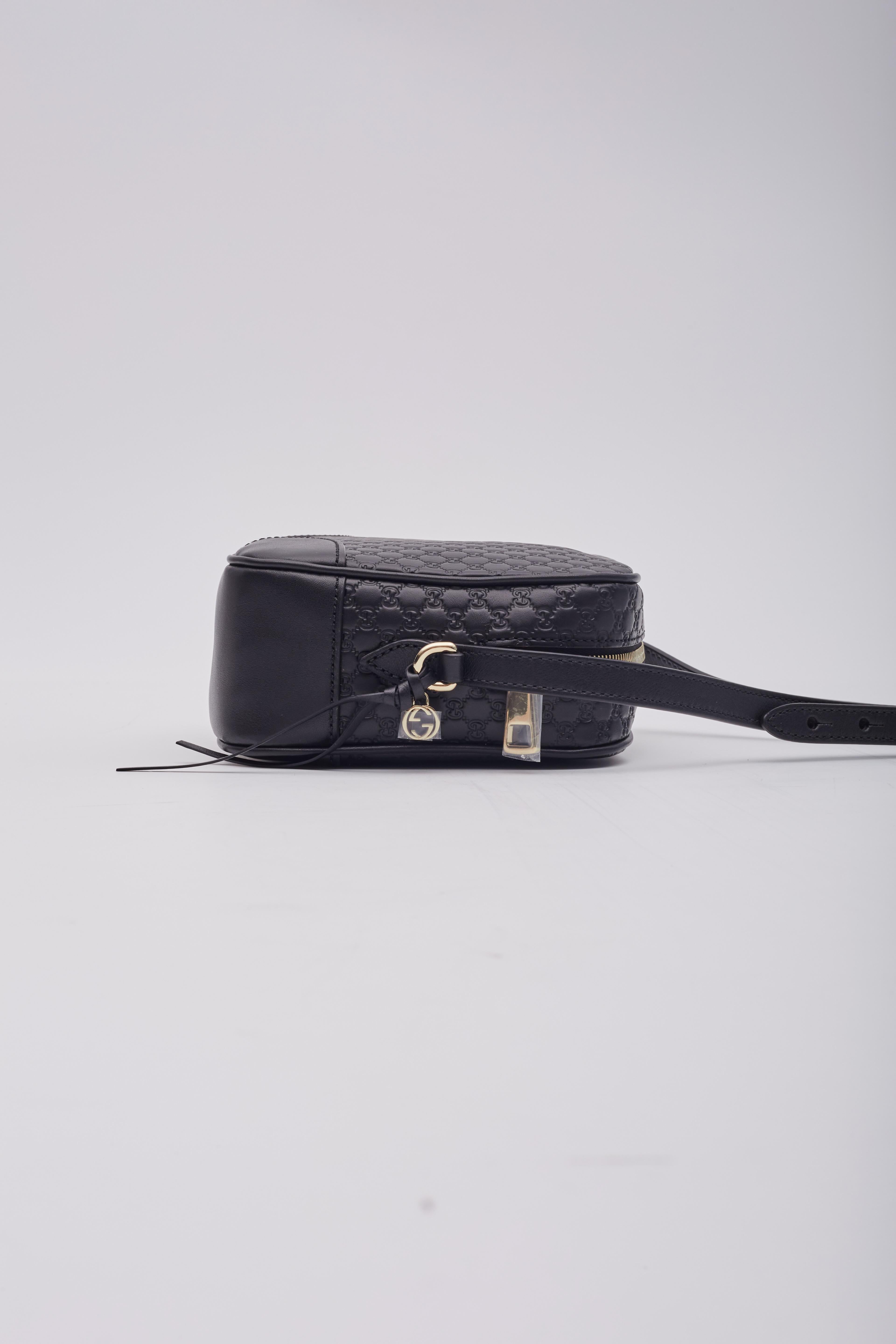 Bolso Mensajero Gucci Microguccissima Piel Mini Bree Negro 3