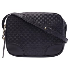 Bolso Mensajero Gucci Microguccissima Piel Mini Bree Negro