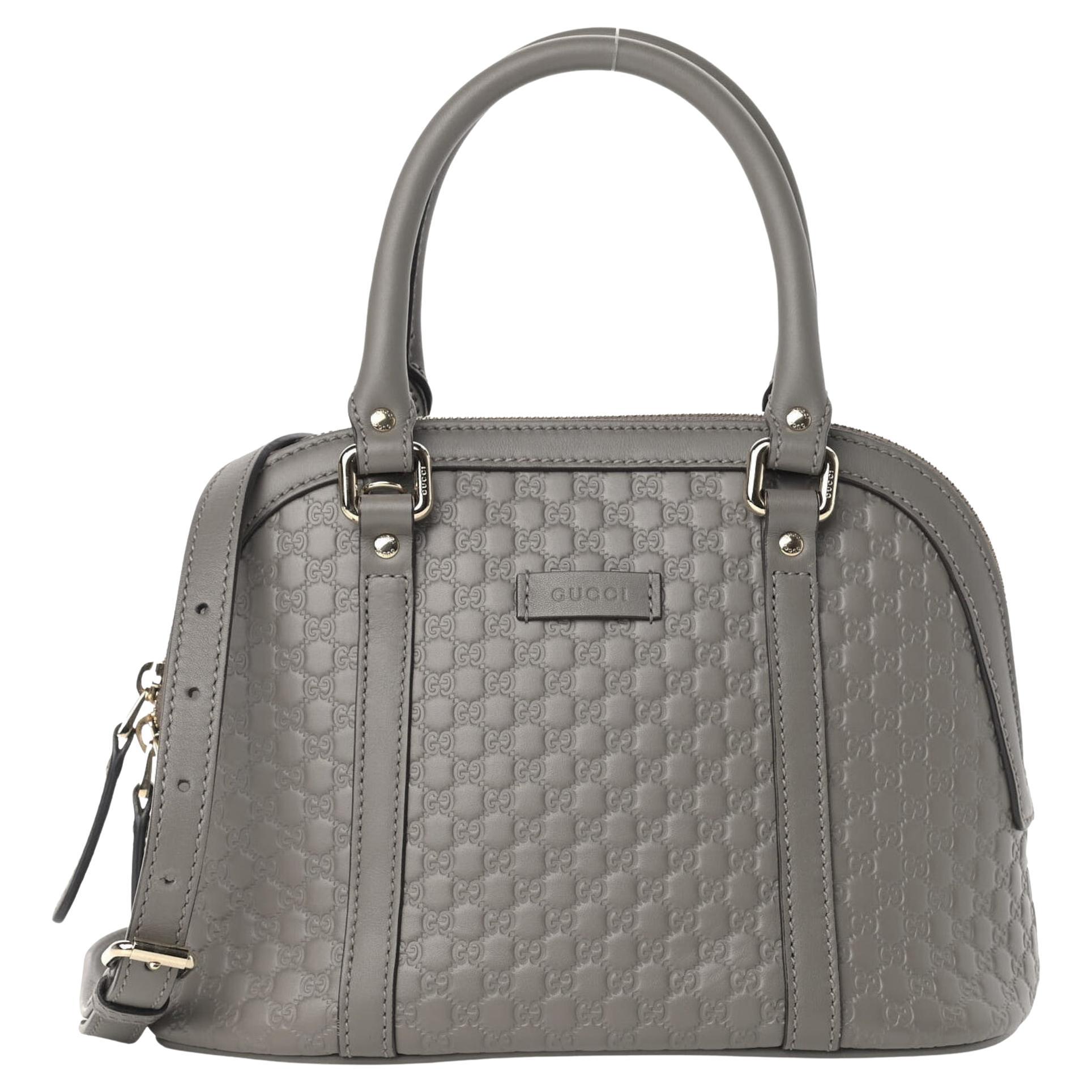Gucci Microguccissima Leather Mini Dome Bag Grey For Sale