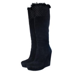 Gucci, Microguccissima suede wedge boots