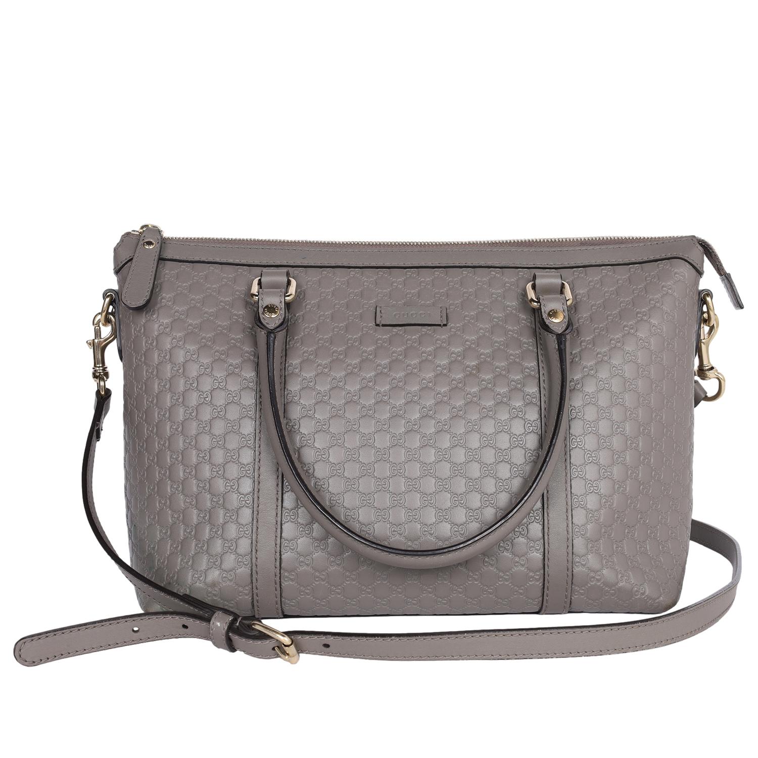 GUCCI Microguccissima Top Handle Bag grey en vente 5
