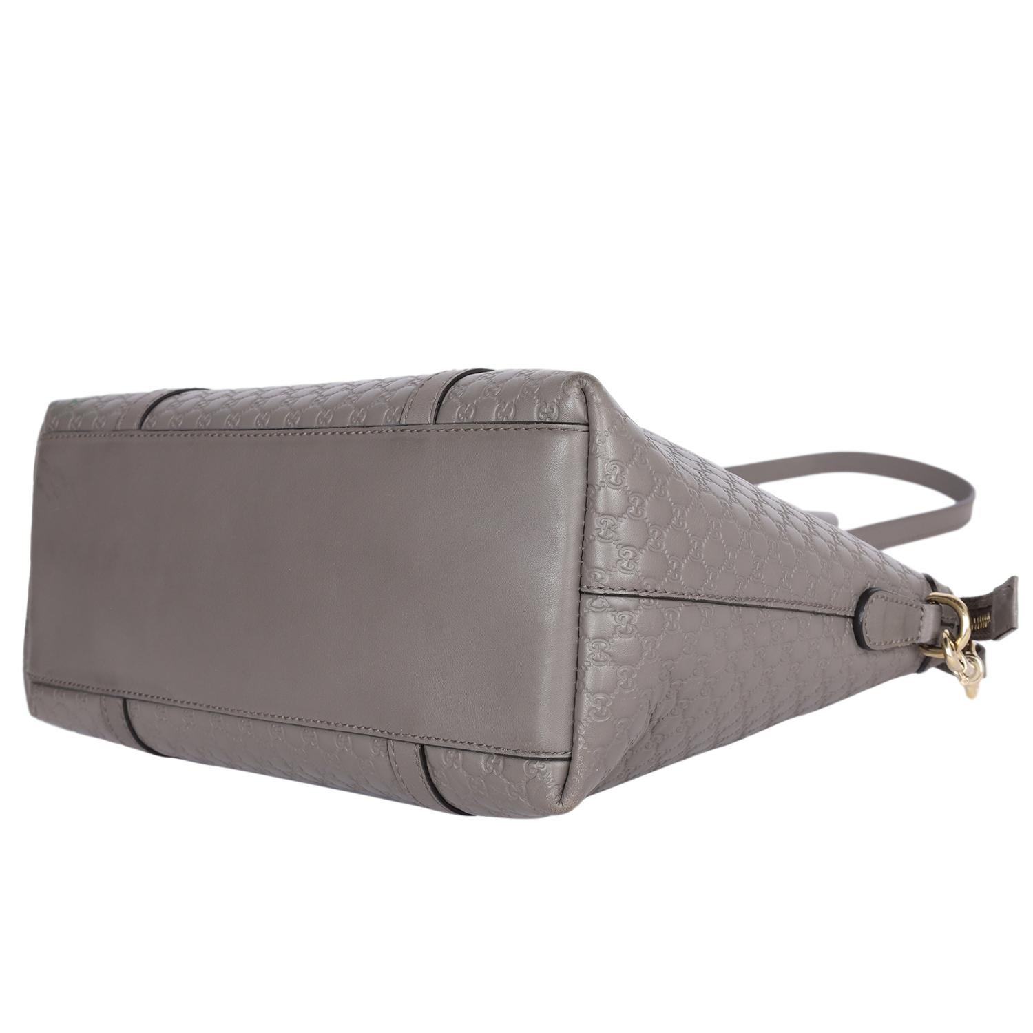 GUCCI Microguccissima Top Handle Bag grey en vente 8