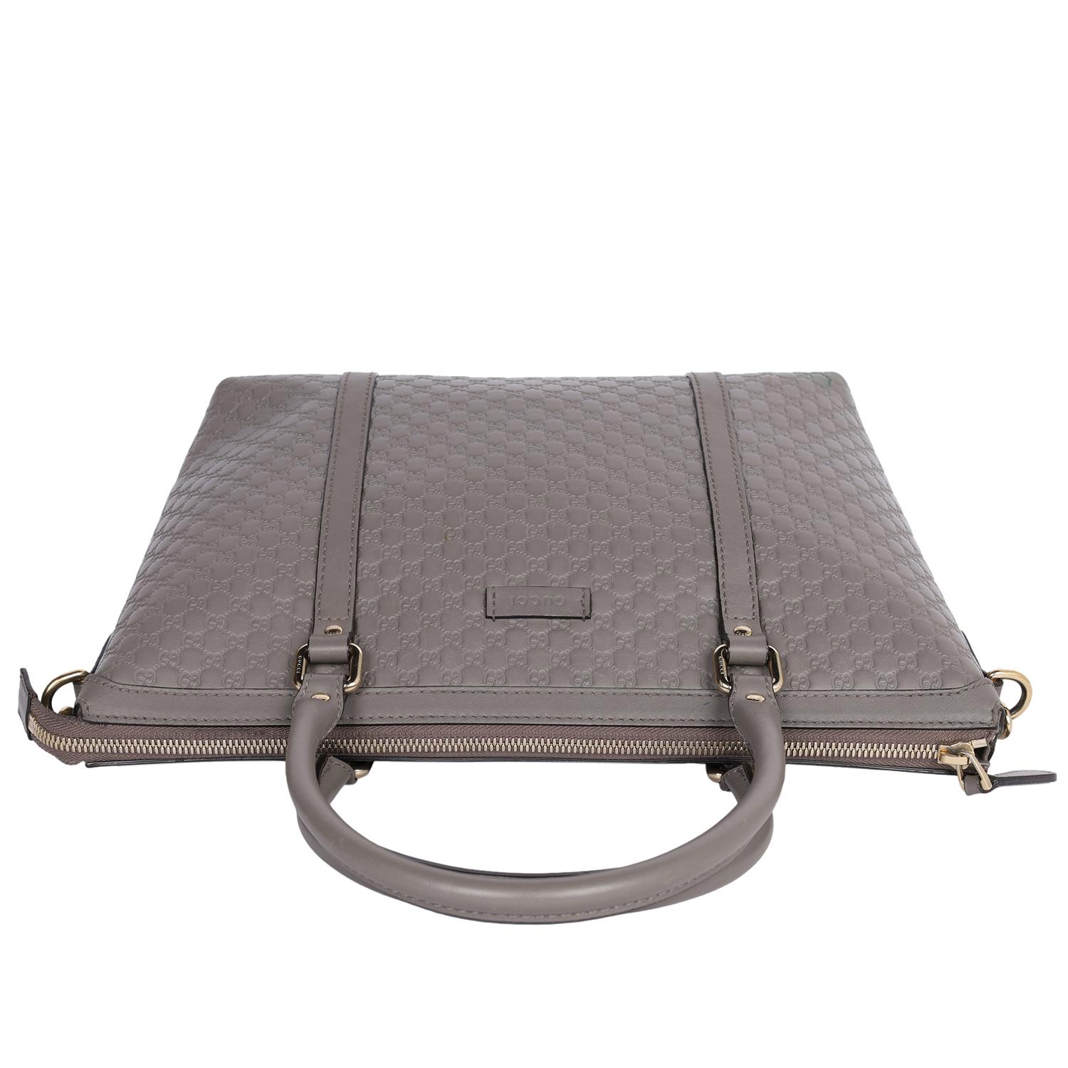 GUCCI Microguccissima Top Handle Bag grey en vente 9