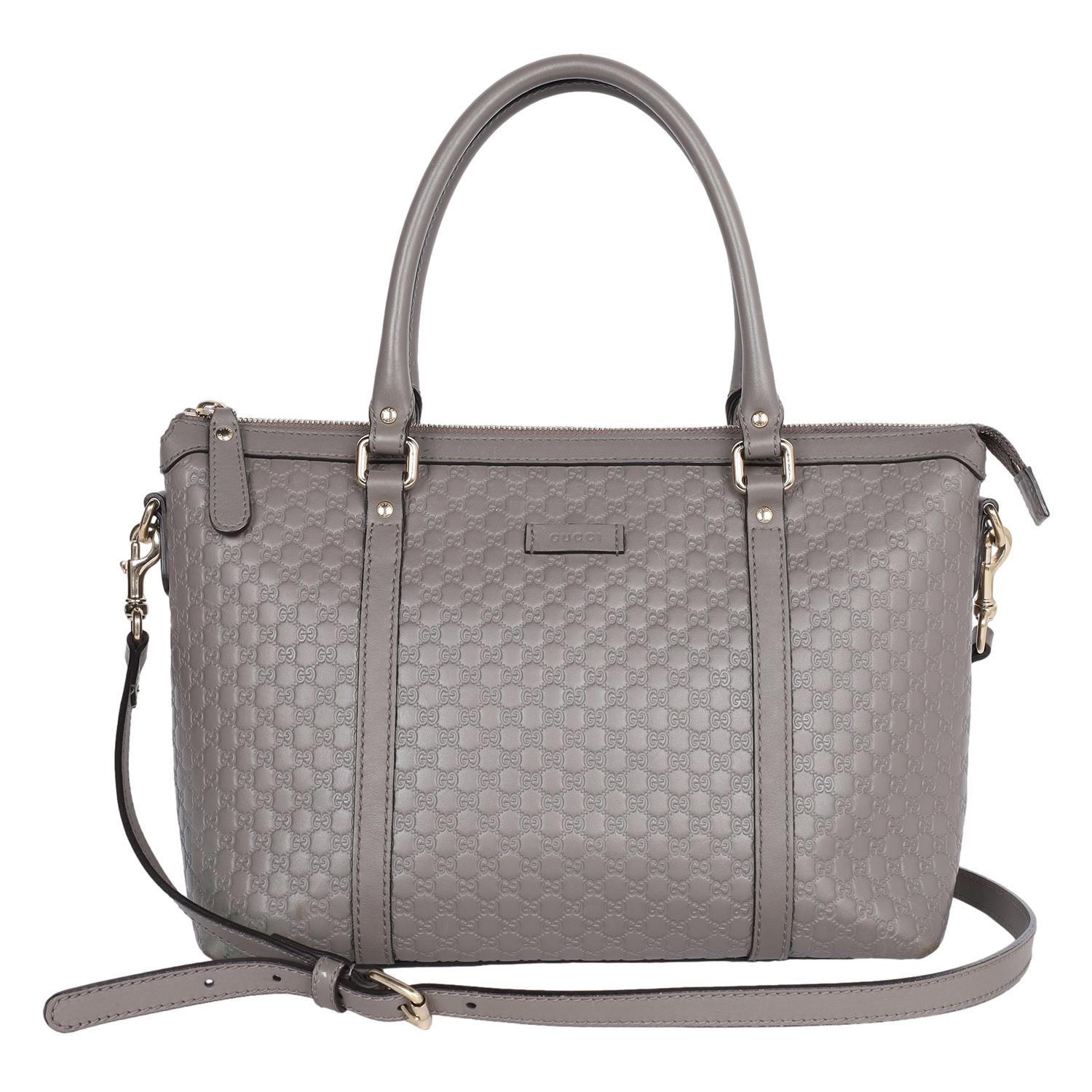 Gris GUCCI Microguccissima Top Handle Bag grey en vente
