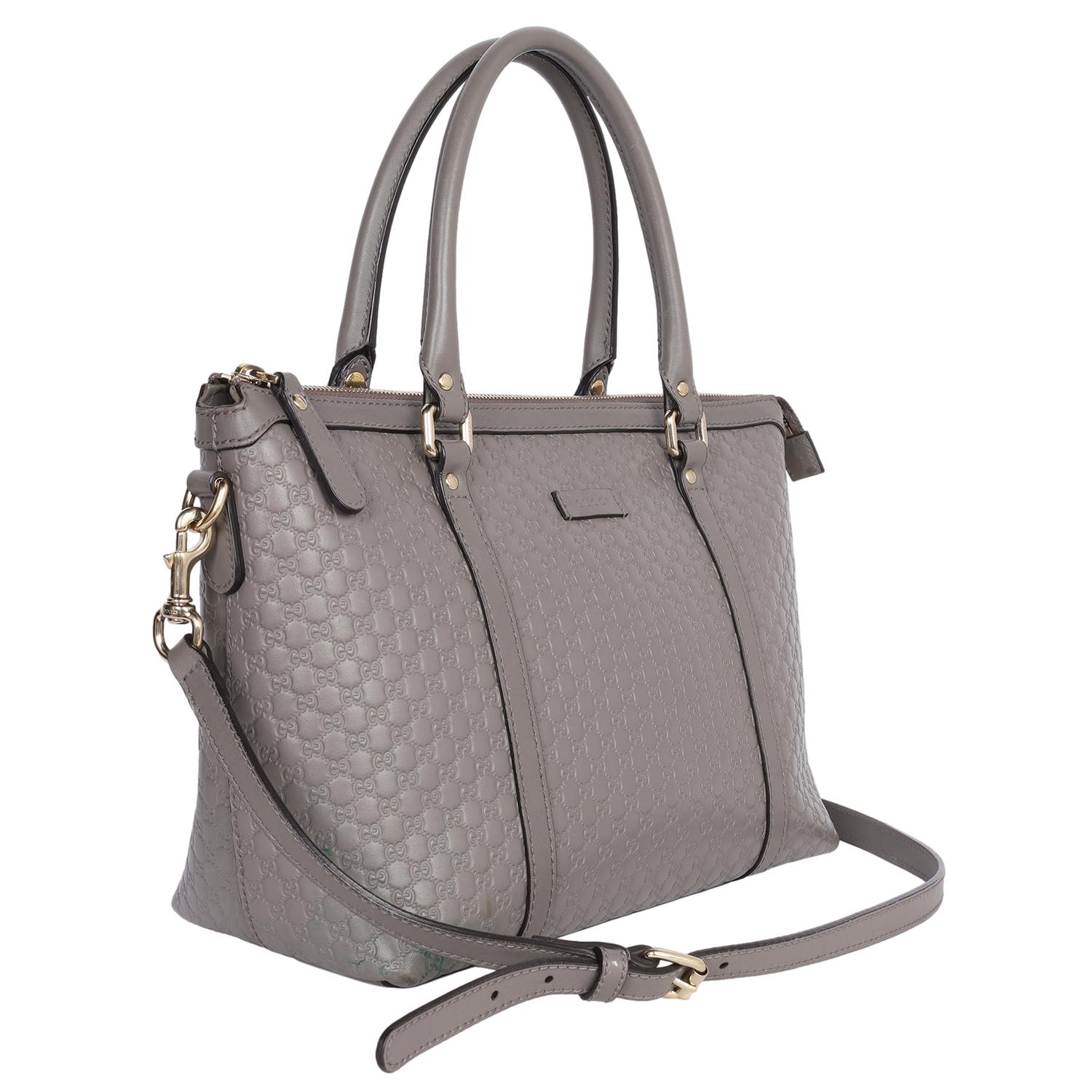 GUCCI Microguccissima Top Handle Bag grey Pour femmes en vente