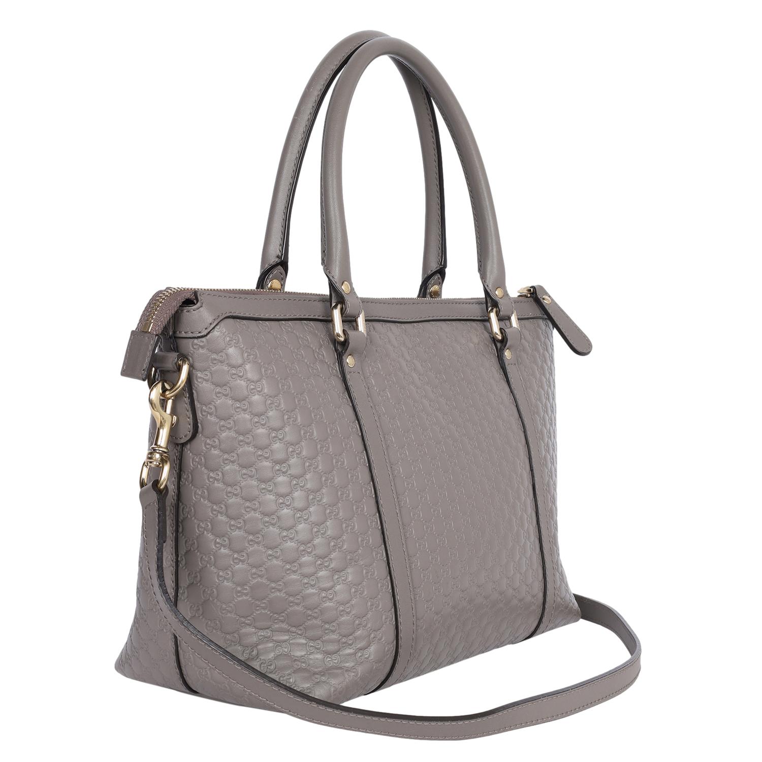GUCCI Microguccissima Top Handle Bag grey en vente 3