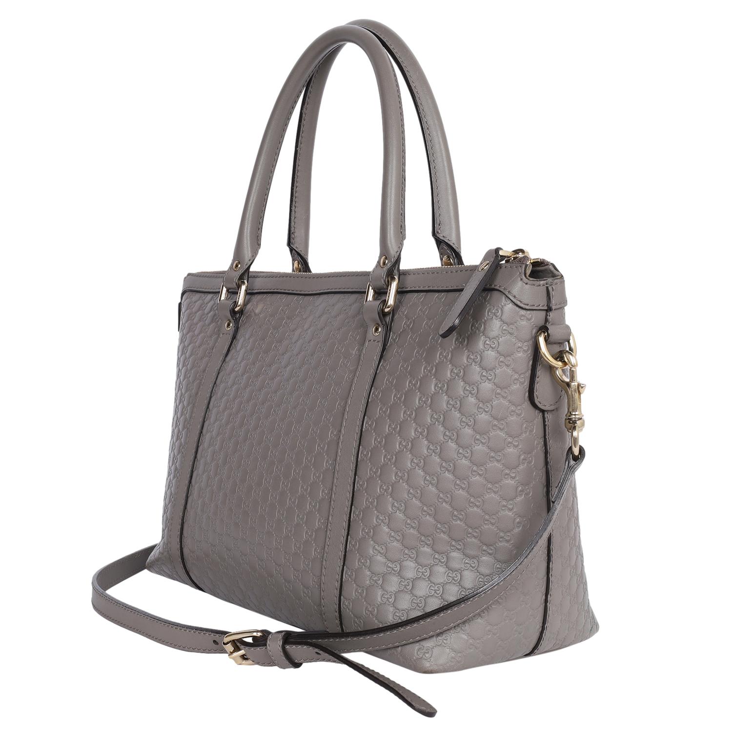 GUCCI Microguccissima Top Handle Bag grey en vente 4