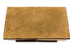 Gucci Mid-Century Modern Dark Brown Leather and Brass Desk Planner