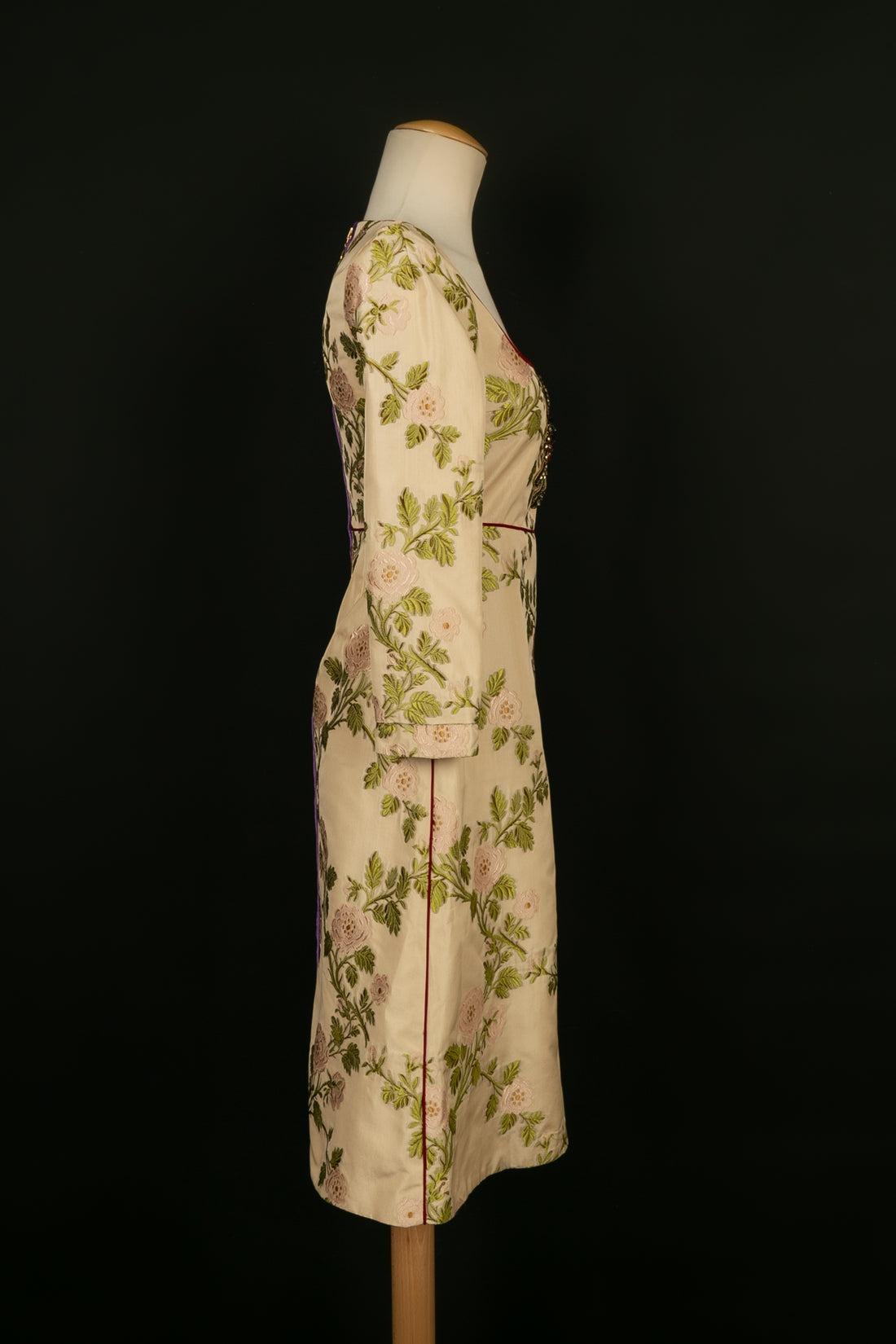 Gucci Mid-Length Dress Pre-Fall with Floral Patterns, 2016 In Excellent Condition In SAINT-OUEN-SUR-SEINE, FR