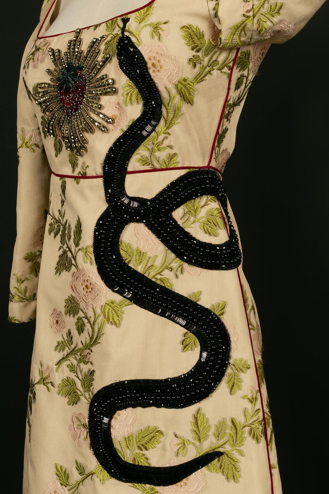 Women's Gucci Mid-Length Dress Pre-Fall with Floral Patterns, 2016