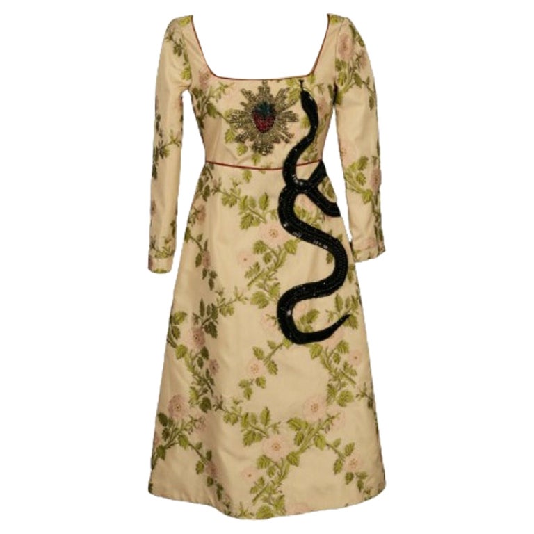 Gucci Mid-Length-Kleid Pre-Fall mit floralen Mustern, 2016 im Angebot