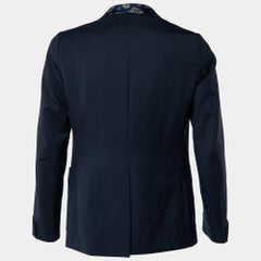 Gucci Midnight Blue Wool & Mohair Lapel Detail Blazer M