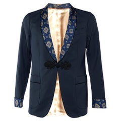 Gucci Midnight Blue Wool & Mohair Lapel Detail Blazer M
