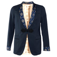 Gucci Midnight Blue Wool 
Mohair Lapel Detail Blazer M