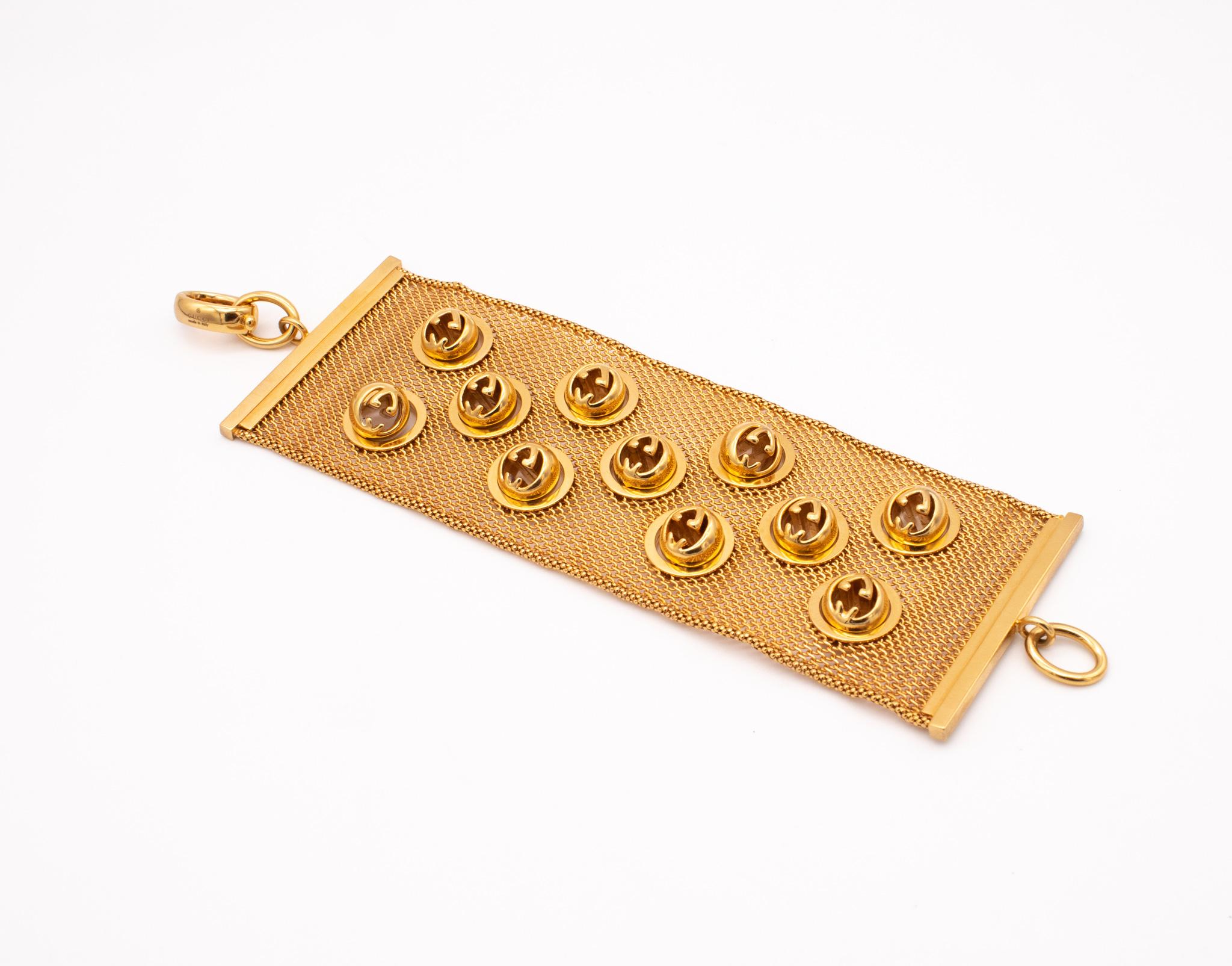 Gucci Milan 1980 Flexible Bracelet With Kinetic Spheres Logo In 18Kt Yellow Gold 1