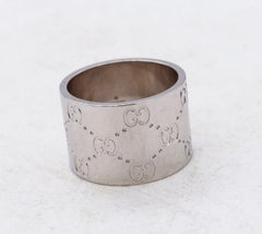 Gucci Milan Modernist Extra Wide Eternity Ring In 18Kt Gold With Iconic Logo GG