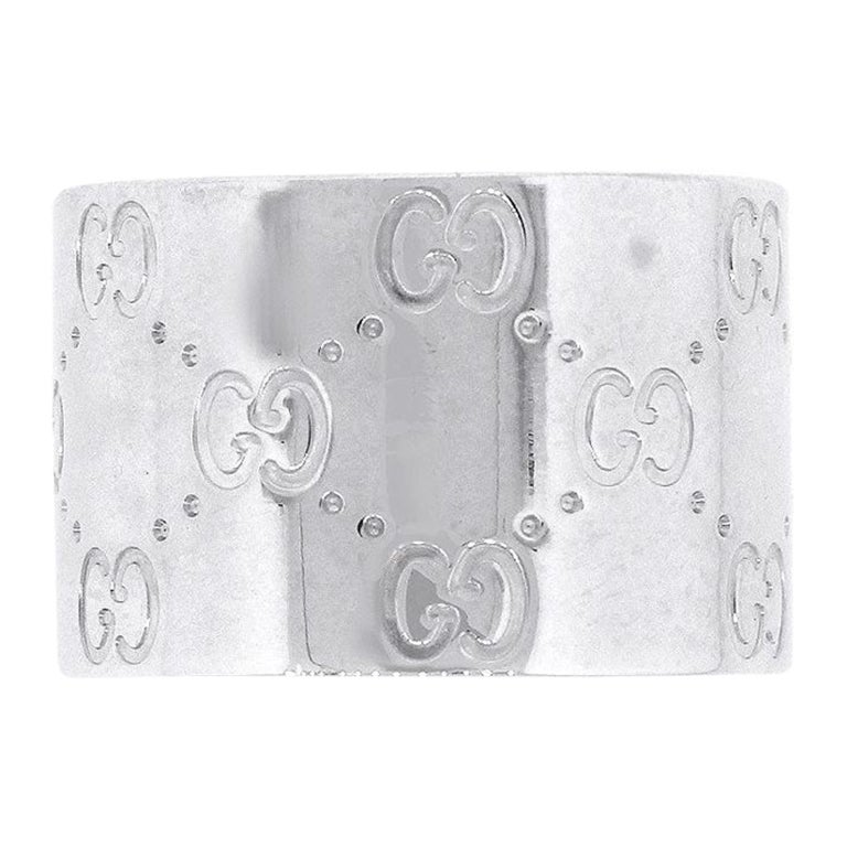 Gucci Milan Monogram Icon 18k White Gold Eternity Ring