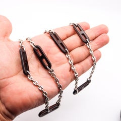 Gucci Milan Vintage Mariner Chain Sautoir in .925 Sterling with Ebony Wood