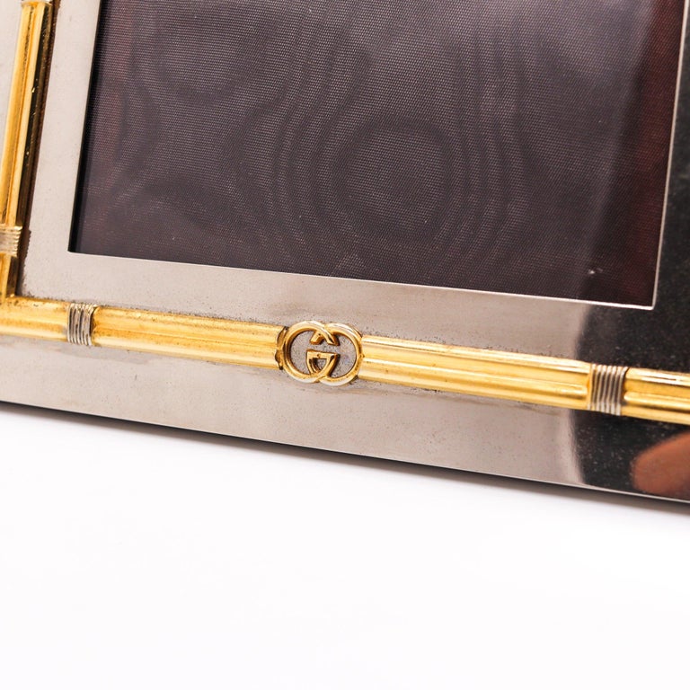 GUCCI Milano 1970 Table-Desk Picture Frame In Polished Chrome and 