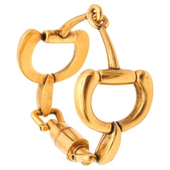 GUCCI Milano 1970 Vintage Double Horsebit Bracelet In Solid Gilt Bronze