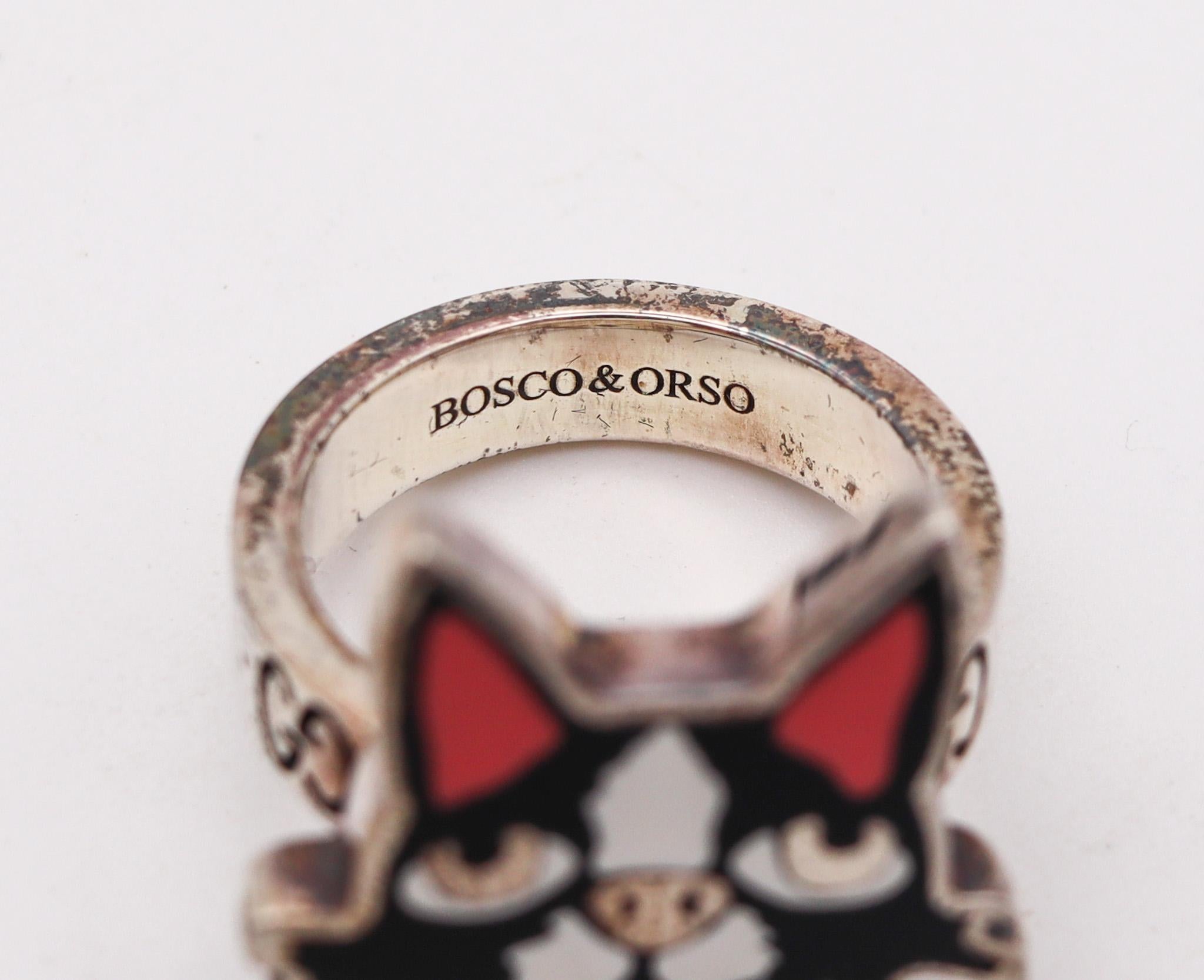 Gucci Milano 2018 Bosco And Orso Enameled Ring In Solid .925 Sterling Silver 1