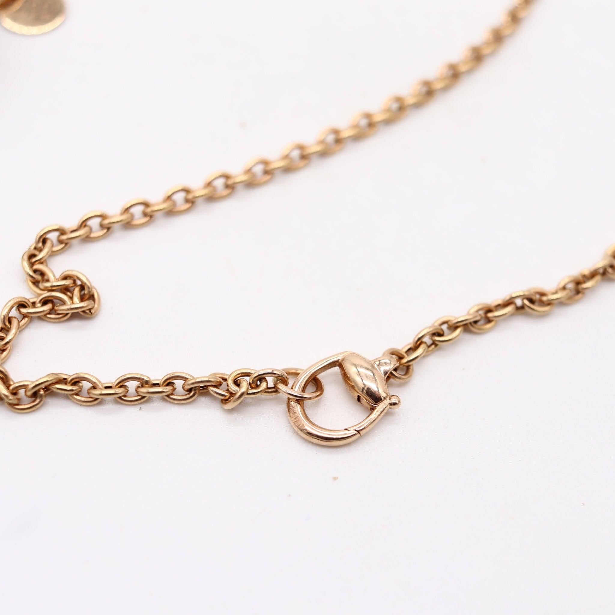 GUCCI Milano Emaillierte Horsebit Drop Halskette-Anhänger in 18Kt Gelbgold im Zustand „Hervorragend“ im Angebot in Miami, FL