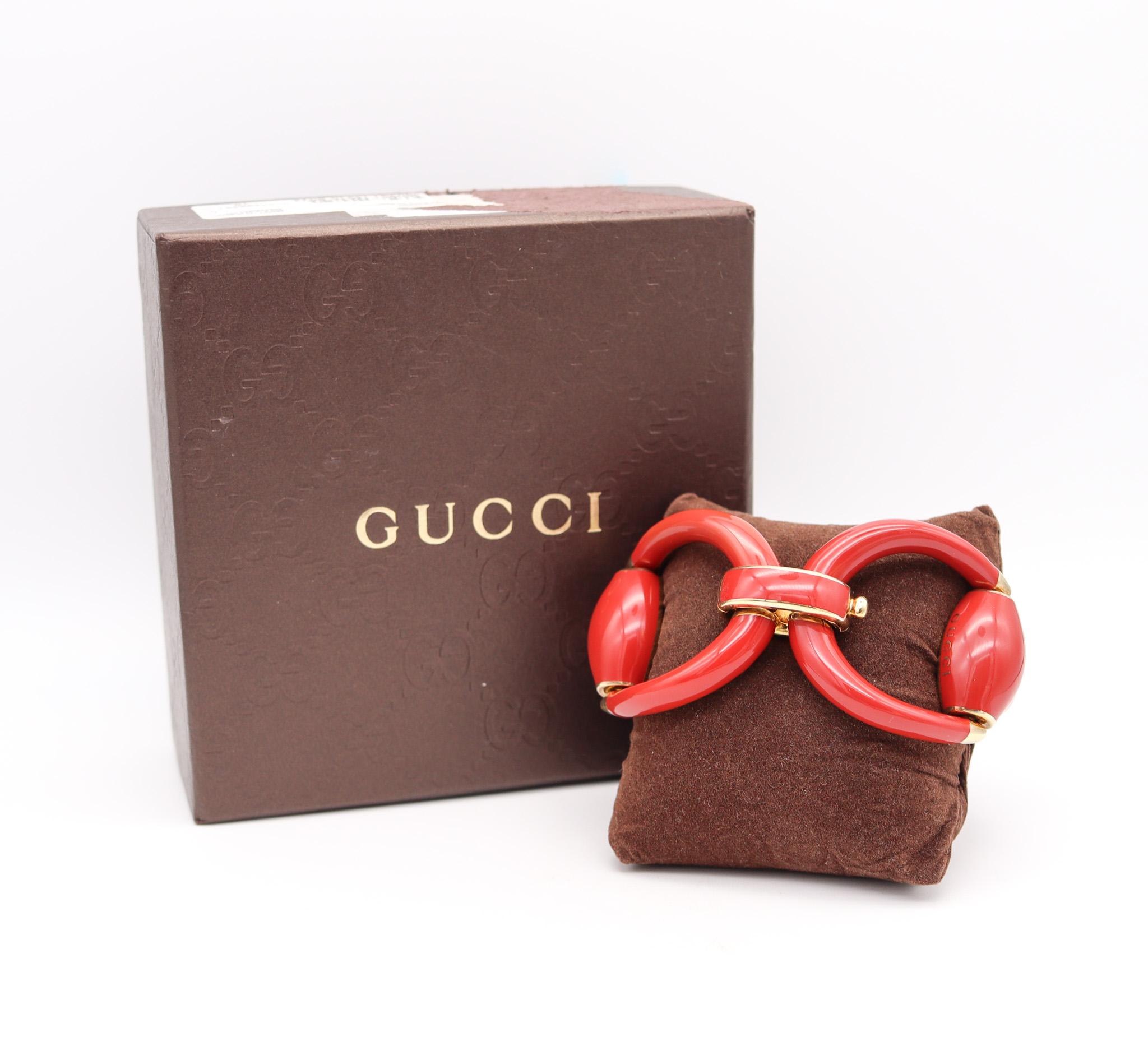 Gucci Milano Enameled Vintage Double Horsebit Bracelet 18k Vermeil on Sterling 3