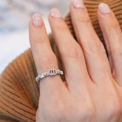 GUCCI Milano GG Running Bague en or blanc massif 18 carats et diamants VS